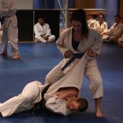 Philippa performing a Hapkido throwing technique