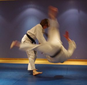 Master Parlour throwing a Hapkido student