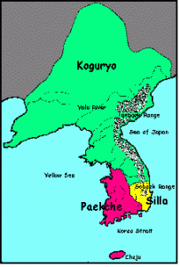 The three kingdoms of Korea.